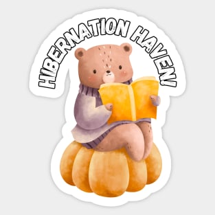 Hibernation Haven! Bear, Reading Sticker